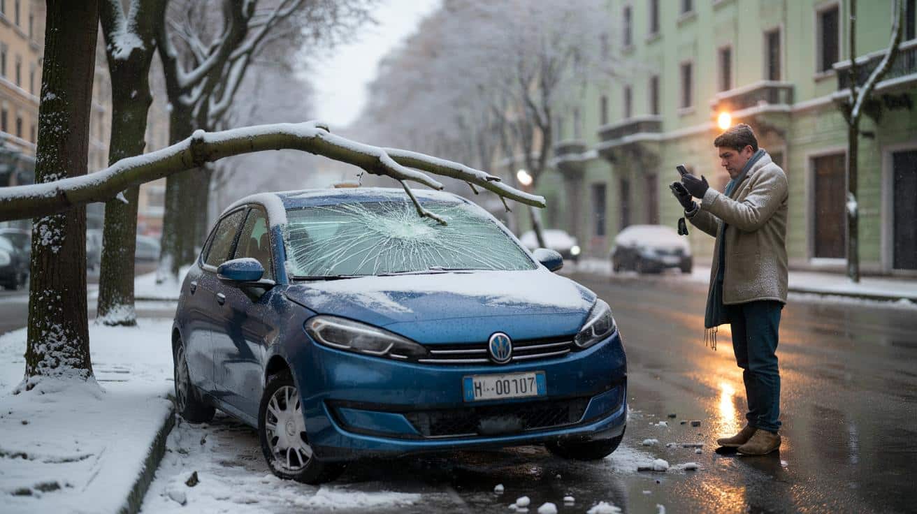 Assicurazione auto e grandine: La clausola "eventi atmosferici" copre anche i rami caduti per il peso della neve?