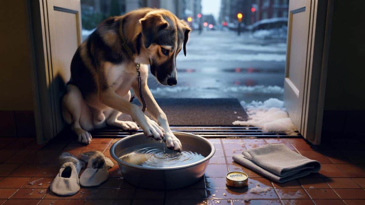 Cani e sale stradale: Perché devi pulire subito le zampe al rientro per evitare ustioni chimiche