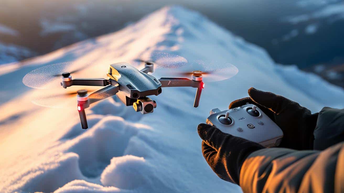 Drone sulla neve: Perché le batterie durano la metà e rischiano di spegnersi in volo col gelo