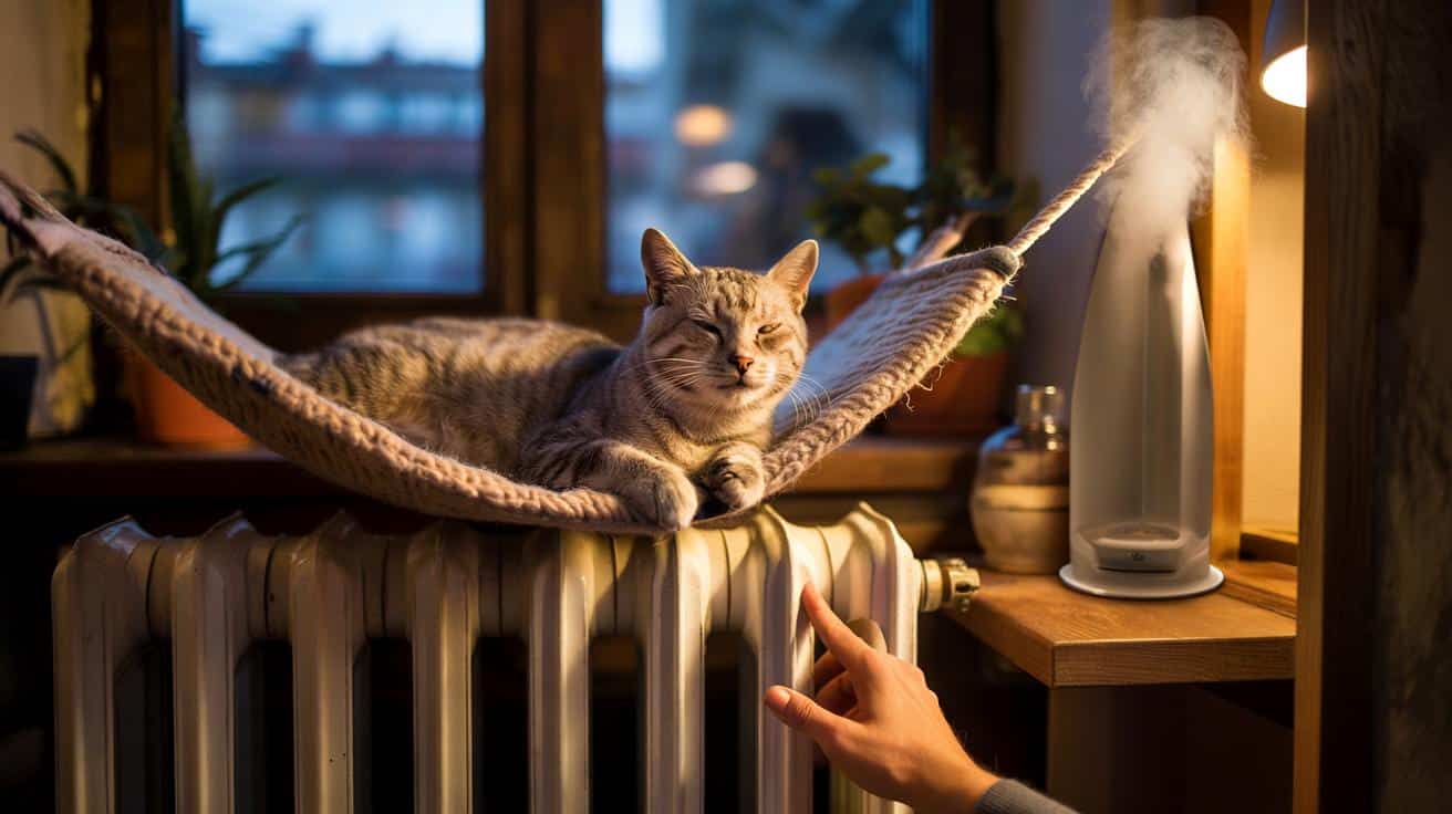 Gatti che dormono sul termosifone: Rischiano di bruciarsi? La risposta del veterinario