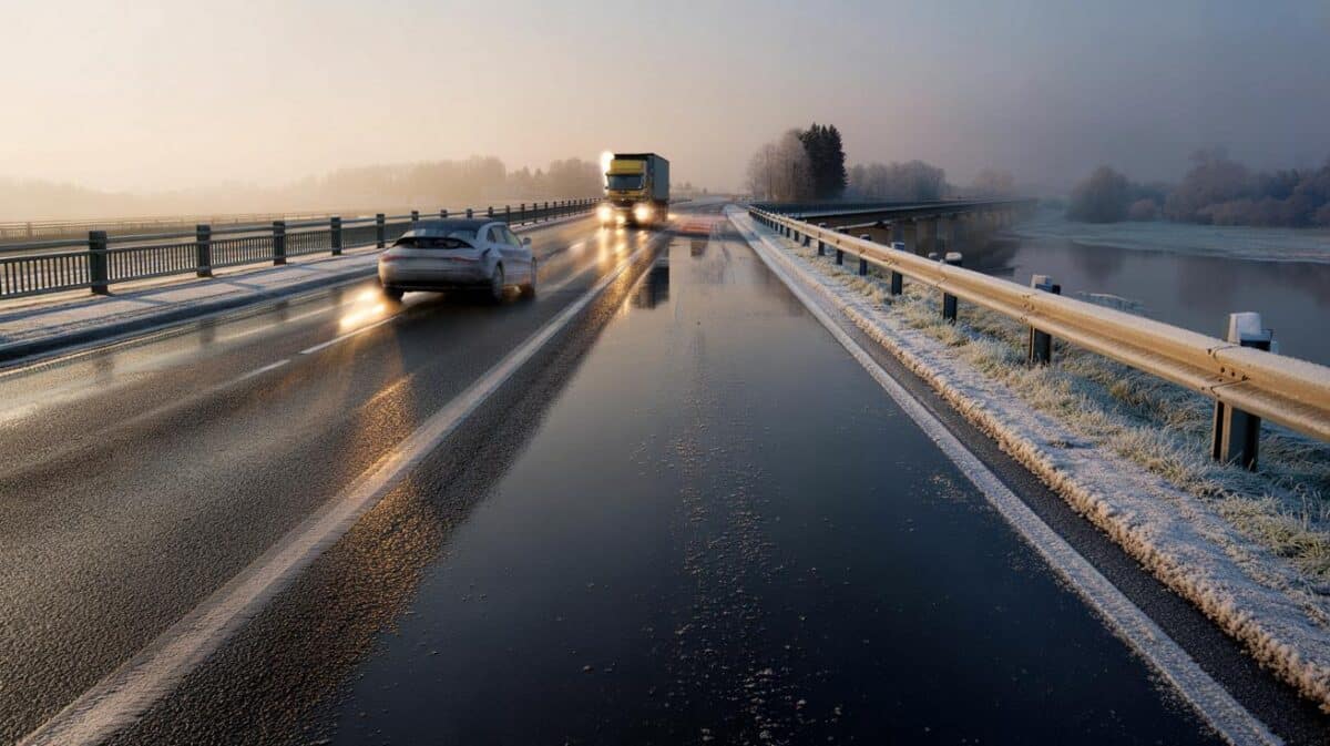 Gelo nero sull'asfalto: Come riconoscere il ghiaccio invisibile prima che sia troppo tardi