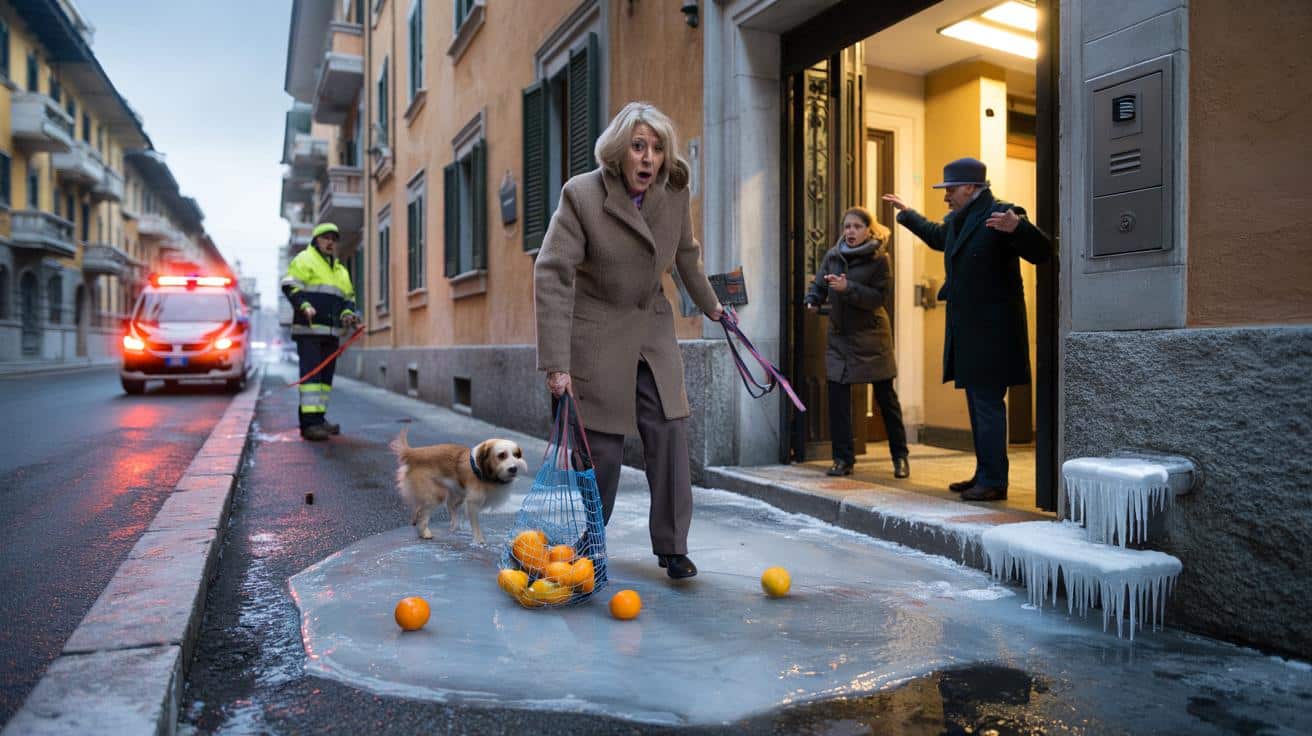 Ghiaccio sul marciapiede condominiale: Se cadi, paga il condominio o è colpa tua? La Cassazione