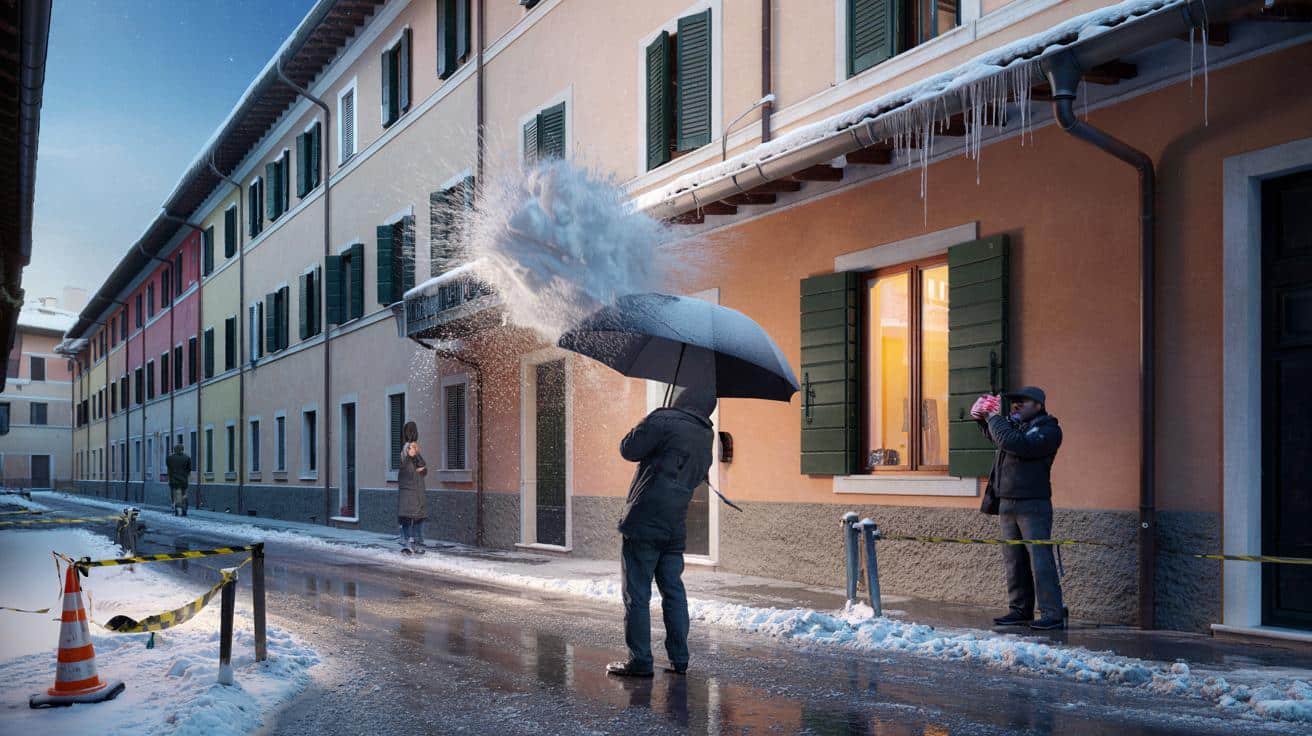Neve che cade dal tetto del condominio: Chi paga se colpisce un passante?