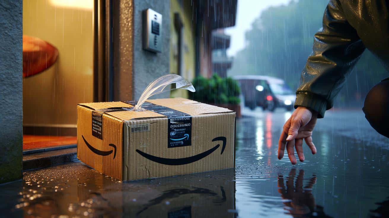 Pacchi Amazon lasciati sotto la pioggia: Chi rimborsa se il corriere non ha suonato e si è bagnato tutto?