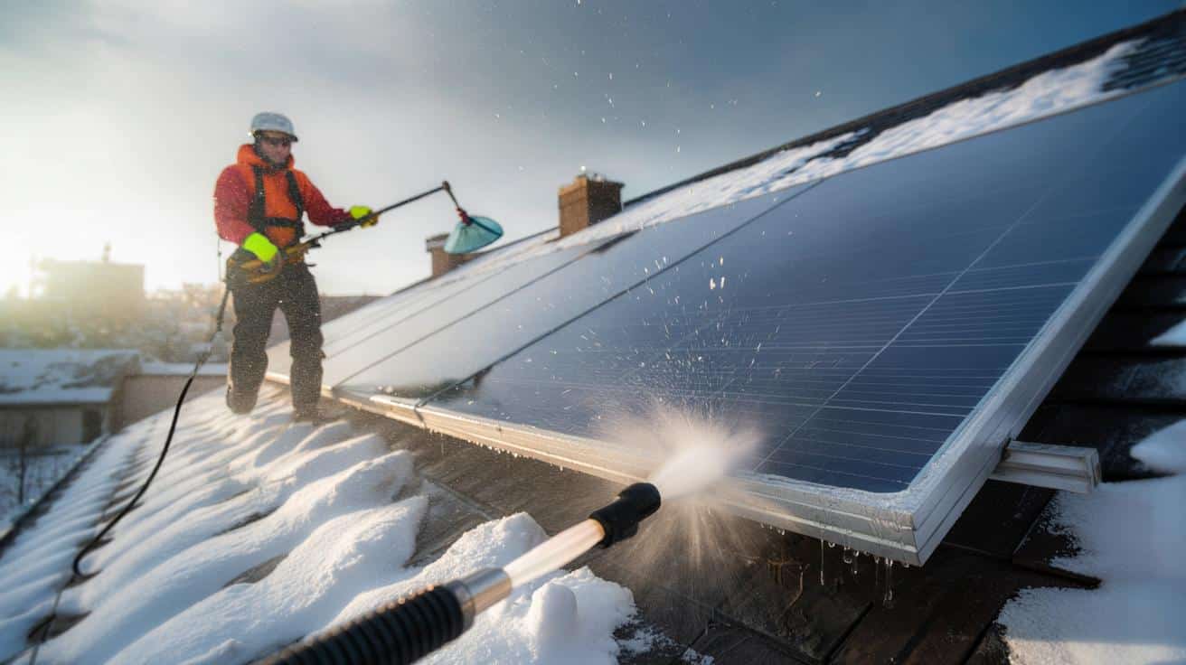 Pannelli fotovoltaici coperti di neve: Se usi questo strumento per pulirli invalidi subito la garanzia
