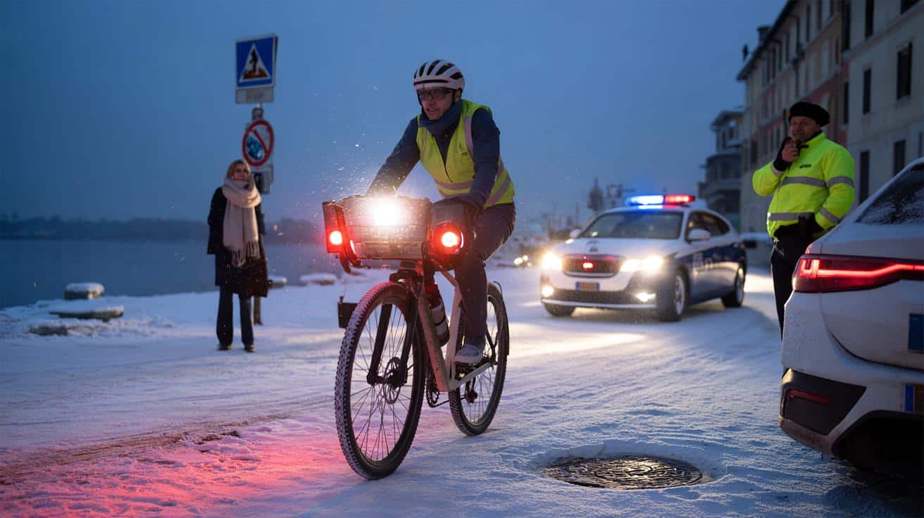 Uscire in bici con la neve: È legale? Cosa dice davvero il Codice della Strada