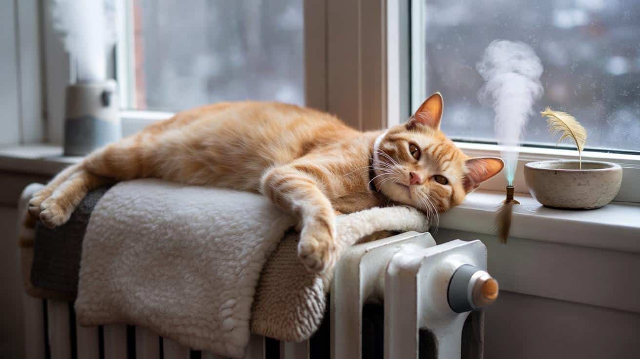 Il tuo gatto dorme sempre sul calorifero? Ecco cosa succede al suo corpo