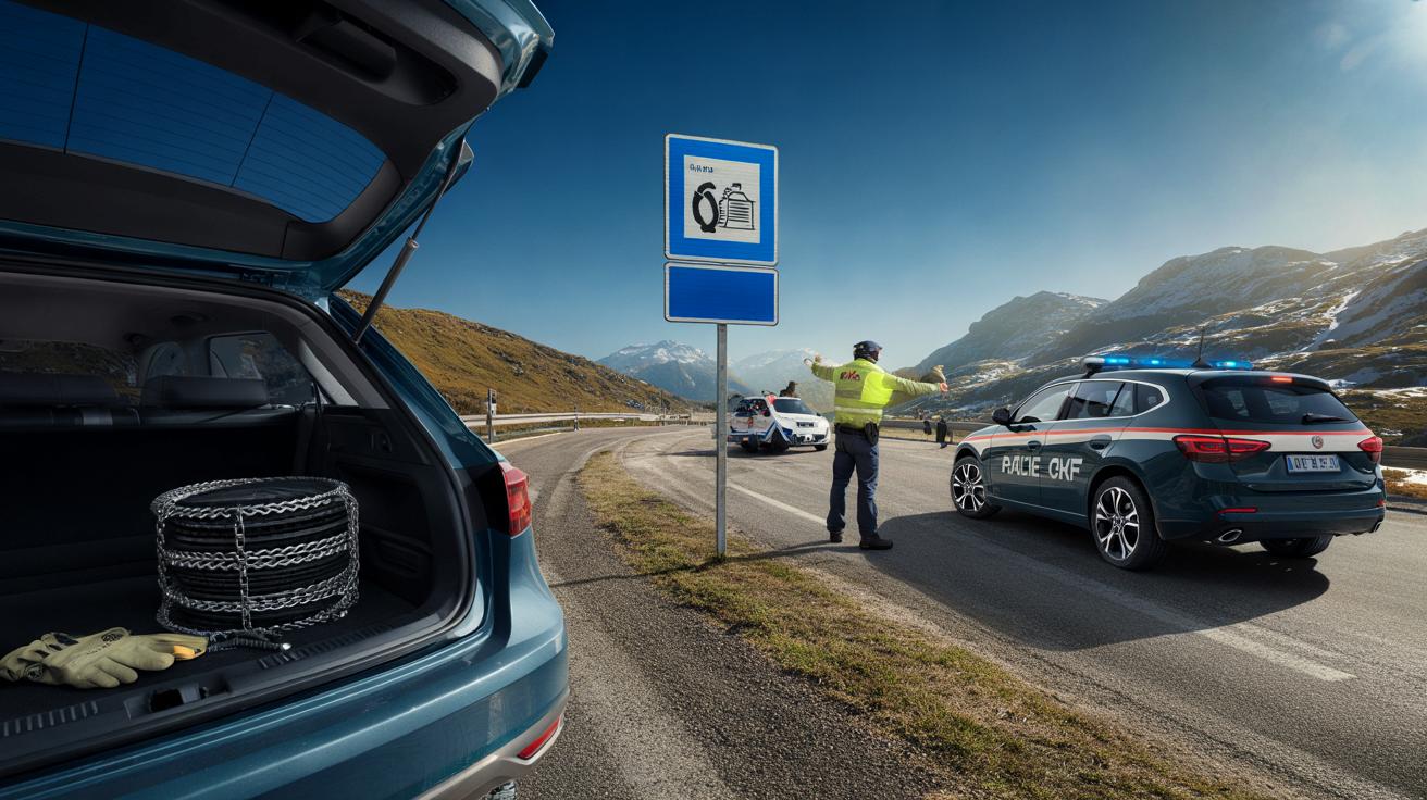 Obbligo catene a bordo: in quali strade scatta la sanzione anche se c'è il sole